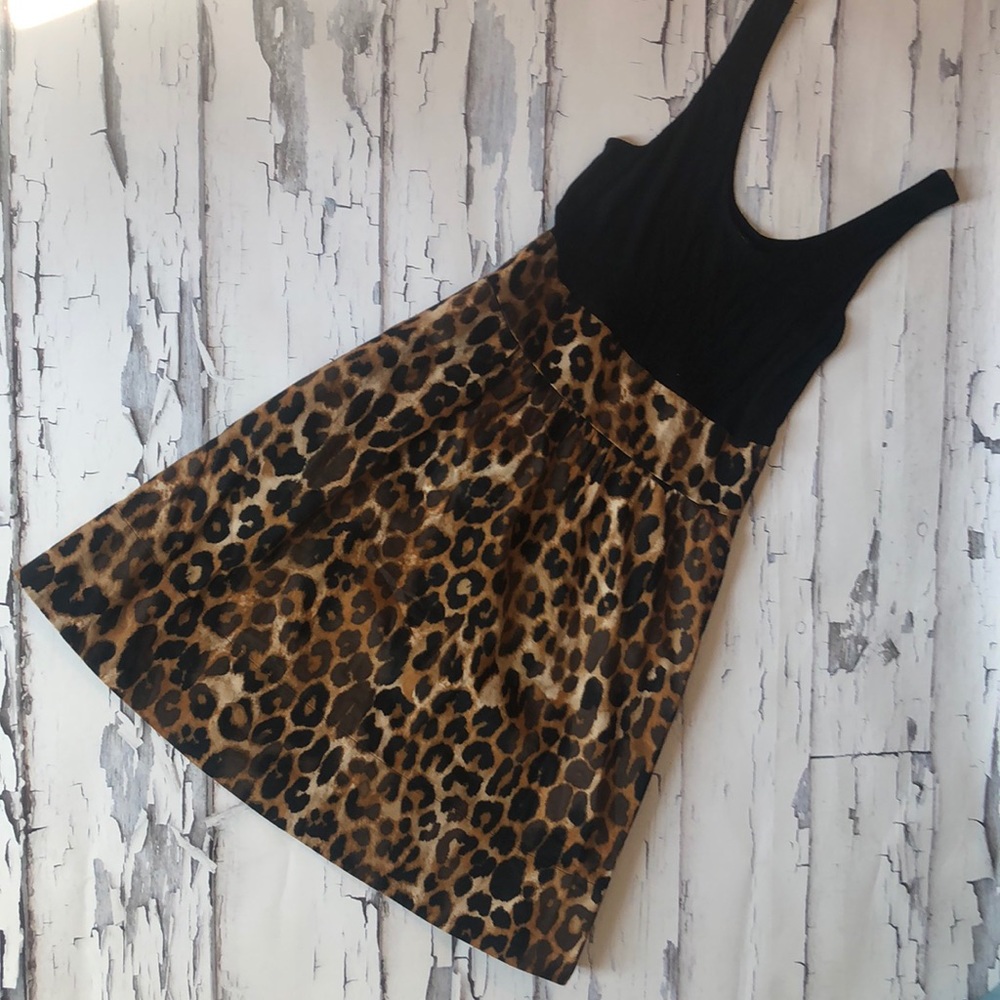 Express Black and Leopard Dress